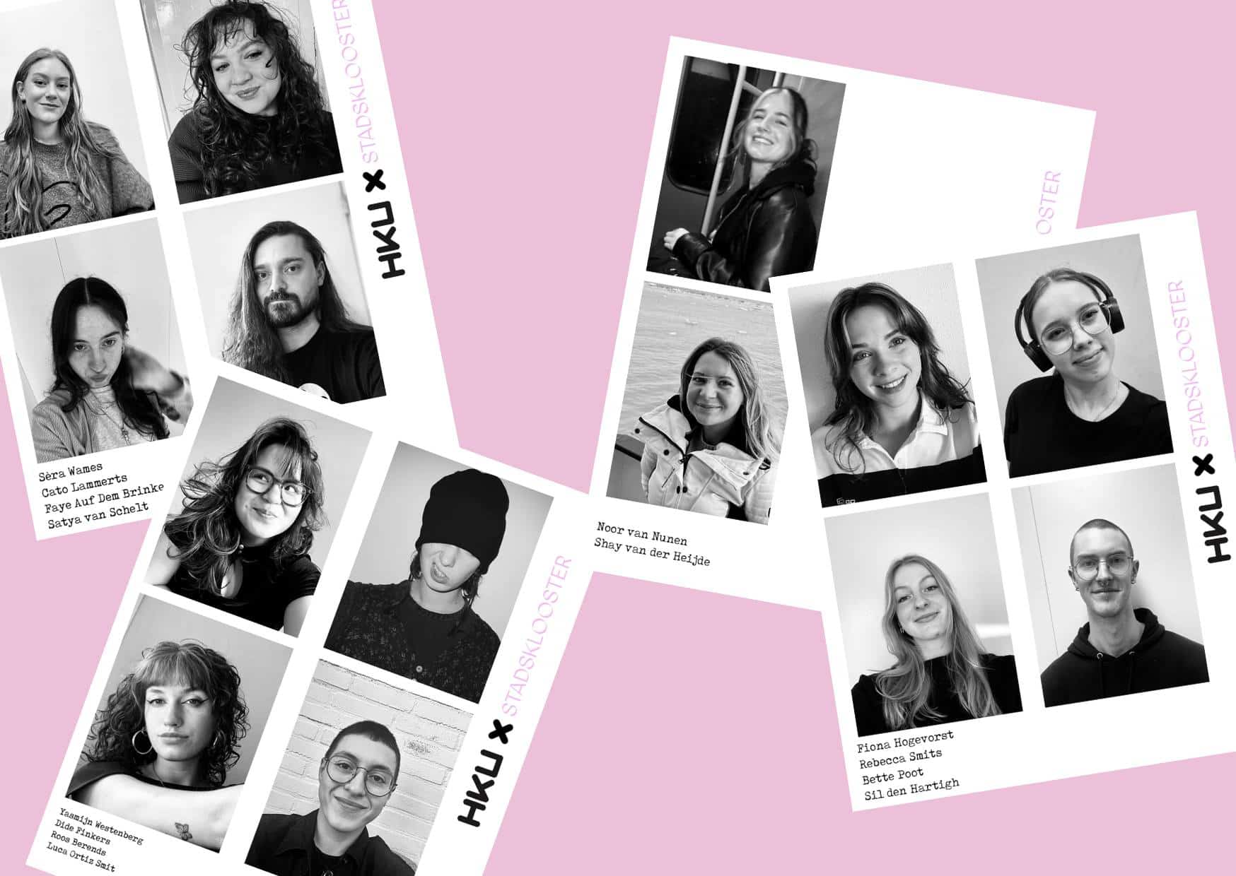 portretten van studenten die komen exposeren bij Stadsklooster Utrecht