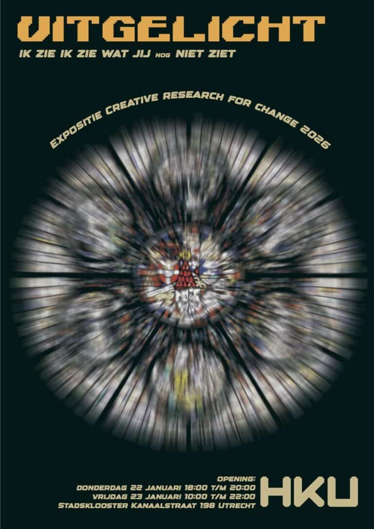 Poster van de expo uitgelicht door HKU bij Stadsklooster Utrecht