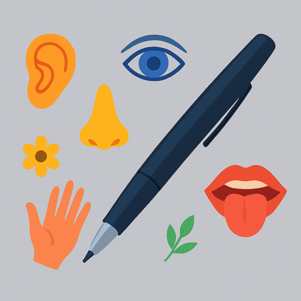 zes zintuigen en een balpen